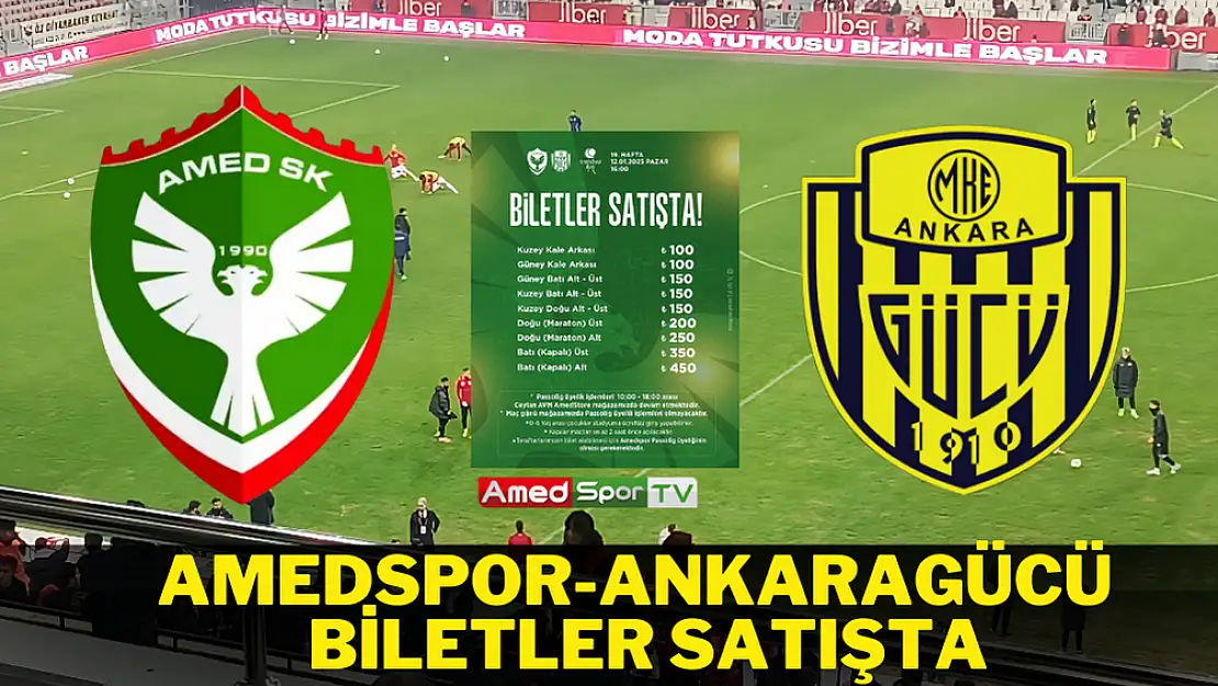 Amedspor-Ankaragücü maçı için geri sayım: Biletler satışta