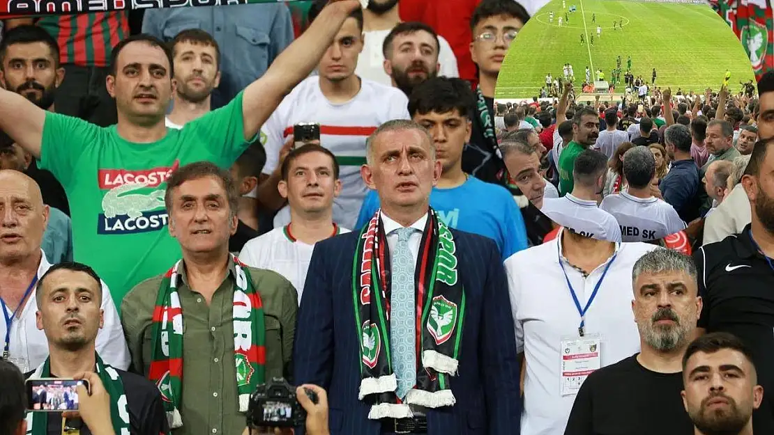 Sözünün eri TFF Başkanı Hacıosmanoğlu taraftar arasında Amedspor maçını izledi