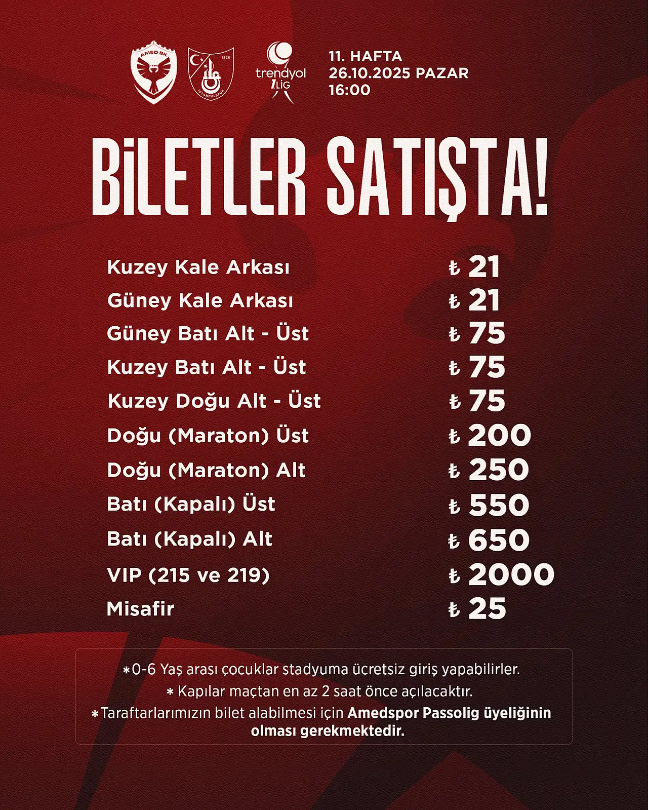 Amedspor taraftarına müjde: İstanbulspor maçı biletleri satışta