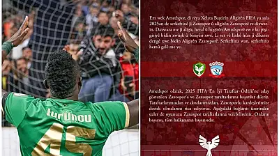 Amedspor'dan Zaxospor'a FIFA taraftar ödülü desteği